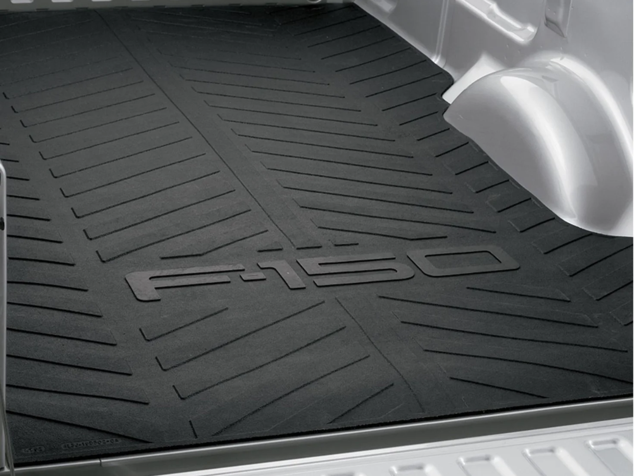 A close up of Ford F-150 carpeting for the truck bed accessory