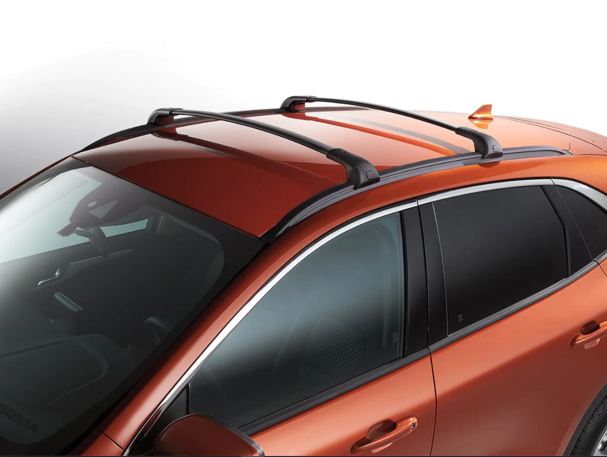A view of the roof rack on top of a Ford SUV
