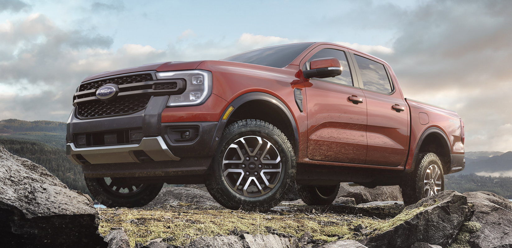 2025 Ford Ranger driving through the hills of Rapid City