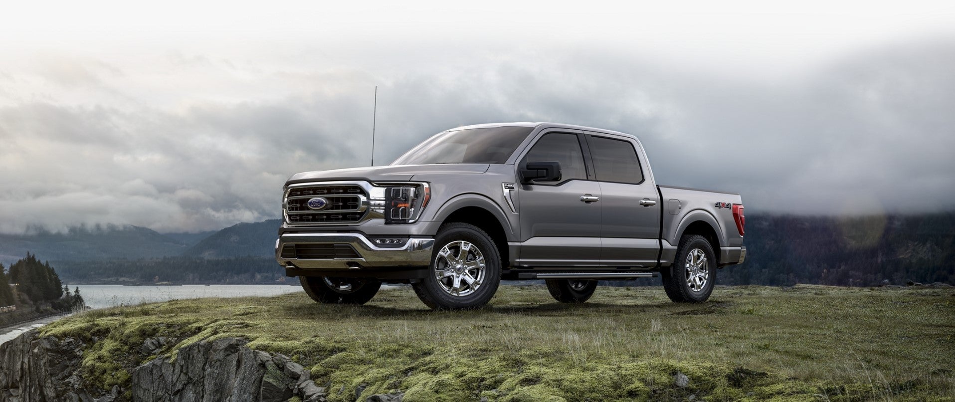 Full-size truck towing a boat